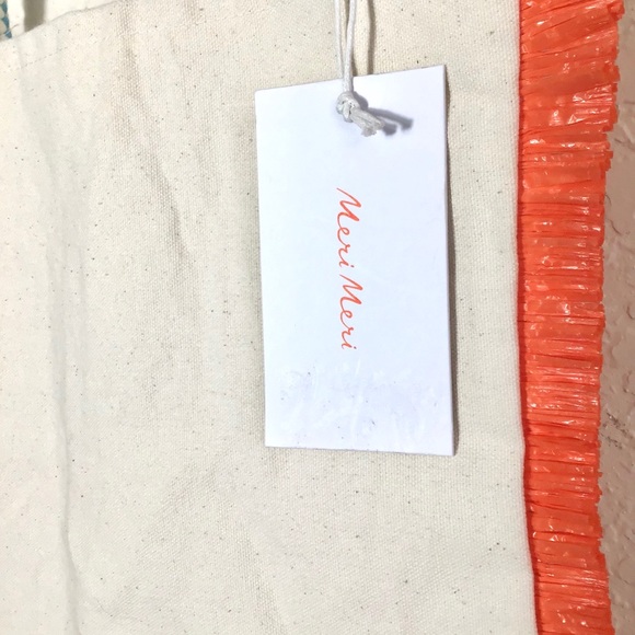 NWT Meri Meri Canvas Tote Bag with Fringe Trim. - Picture 2 of 4